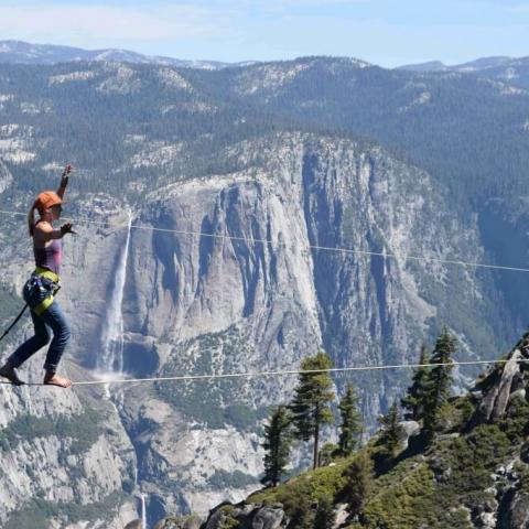 Faith Dickey, Rock Empire Team Member says hello from Yosemite